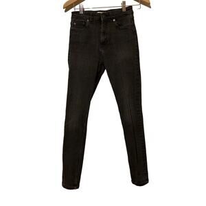 ZARA Womens Jeans Size 2 Skinny Jeans Black Denim Cropped